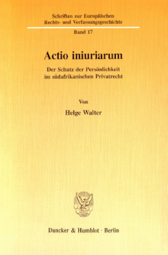 Actio iniuriarum Actio iniuriarum