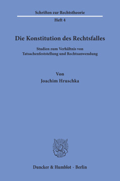 Die Konstitution des Rechtsfalles Die Konstitution des Rechtsfalles