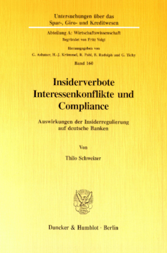 Insiderverbote, Interessenkonflikte und Compliance Insiderverbote, Interessenkonflikte und Compliance