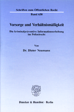 Vorsorge und Verhältnismäßigkeit Vorsorge und Verhältnismäßigkeit