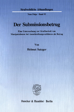 Der Submissionsbetrug Der Submissionsbetrug