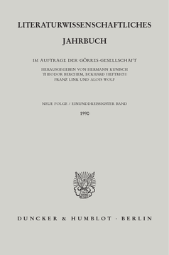 Literaturwissenschaftliches Jahrbuch Literaturwissenschaftliches Jahrbuch