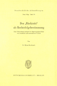 Der Rücktritt als Rechtsfolgebestimmung Der Rücktritt als Rechtsfolgebestimmung