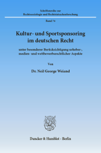 Kultur- und Sportsponsoring im deutschen Recht