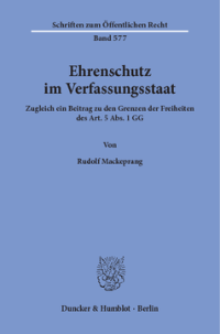 Ehrenschutz im Verfassungsstaat