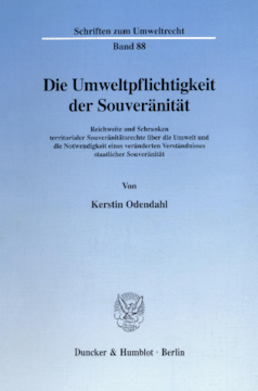Die Umweltpflichtigkeit der Souveränität Die Umweltpflichtigkeit der Souveränität