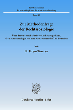 Zur Methodenfrage der Rechtssoziologie Zur Methodenfrage der Rechtssoziologie