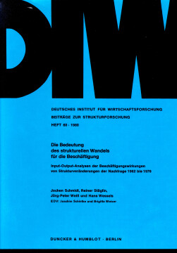 Die Bedeutung des strukturellen Wandels für die Beschäftigung Die Bedeutung des strukturellen Wandels für die Beschäftigung