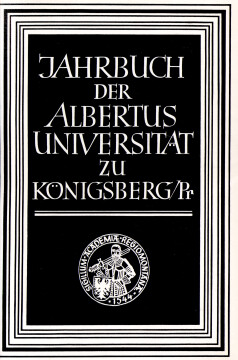 Jahrbuch der Albertus-Universität zu Königsberg/Pr Jahrbuch der Albertus-Universität zu Königsberg/Pr