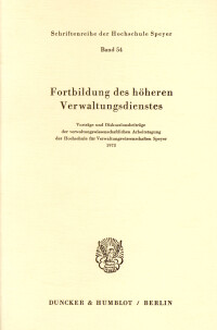 Fortbildung des höheren Verwaltungsdienstes