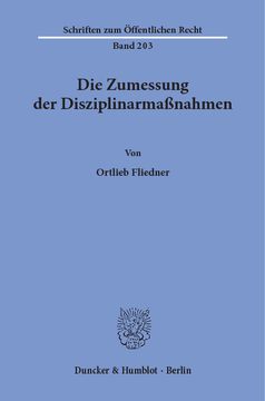 Die Zumessung der Disziplinarmaßnahmen Die Zumessung der Disziplinarmaßnahmen