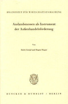Auslandsmessen als Instrument der Außenhandelsförderung Auslandsmessen als Instrument der Außenhandelsförderung
