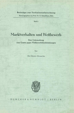 Marktverhalten und Wettbewerb Marktverhalten und Wettbewerb