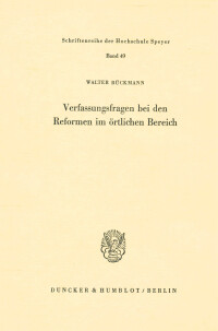 Verfassungsfragen bei den Reformen im örtlichen Bereich
