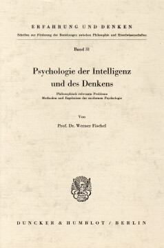 Psychologie der Intelligenz und des Denkens Psychologie der Intelligenz und des Denkens