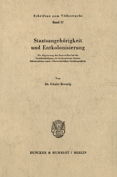 Staatsangehörigkeit und Entkolonisierung Staatsangehörigkeit und Entkolonisierung