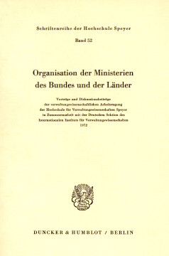 Organisation der Ministerien des Bundes und der Länder Organisation der Ministerien des Bundes und der Länder