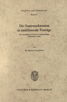 Die Staatensukzession in multilaterale Verträge Die Staatensukzession in multilaterale Verträge