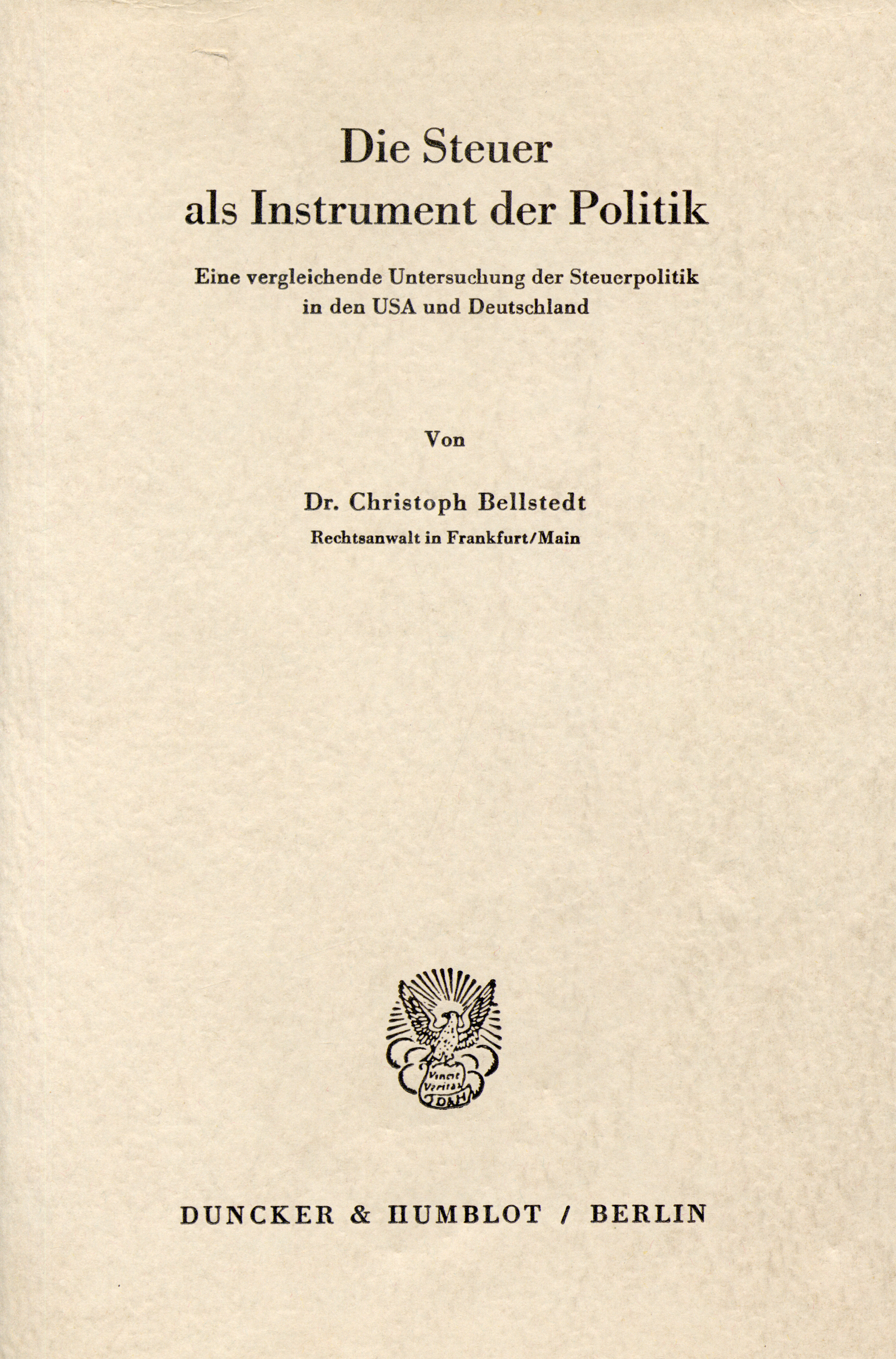 Die Steuer als Instrument der Politik