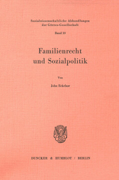 Familienrecht und Sozialpolitik Familienrecht und Sozialpolitik