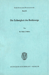 Die Zulässigkeit des Rechtswegs