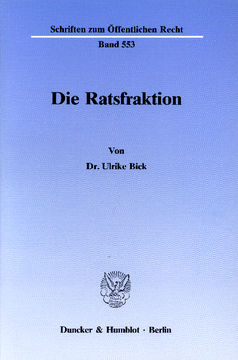 Die Ratsfraktion Die Ratsfraktion