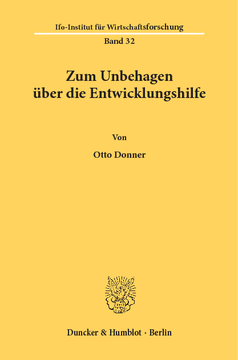 Zum Unbehagen über die Entwicklungshilfe Zum Unbehagen über die Entwicklungshilfe