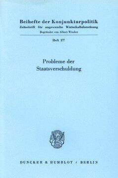 Probleme der Staatsverschuldung Probleme der Staatsverschuldung