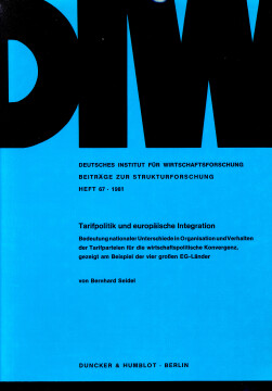 Tarifpolitik und europäische Integration Tarifpolitik und europäische Integration