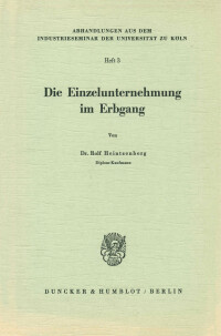 Die Einzelunternehmung im Erbgang