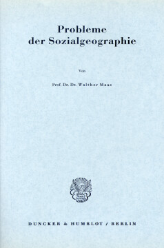 Probleme der Sozialgeographie Probleme der Sozialgeographie