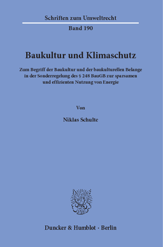 Baukultur und Klimaschutz Baukultur und Klimaschutz