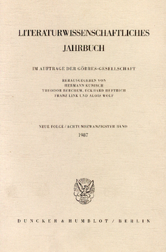 Literaturwissenschaftliches Jahrbuch Literaturwissenschaftliches Jahrbuch