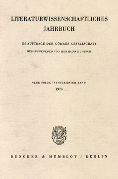 Literaturwissenschaftliches Jahrbuch Literaturwissenschaftliches Jahrbuch