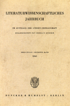 Literaturwissenschaftliches Jahrbuch Literaturwissenschaftliches Jahrbuch