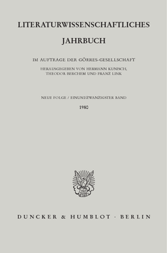 Literaturwissenschaftliches Jahrbuch Literaturwissenschaftliches Jahrbuch