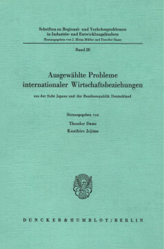 Ausgewählte Probleme internationaler Wirtschaftsbeziehungen Ausgewählte Probleme internationaler Wirtschaftsbeziehungen