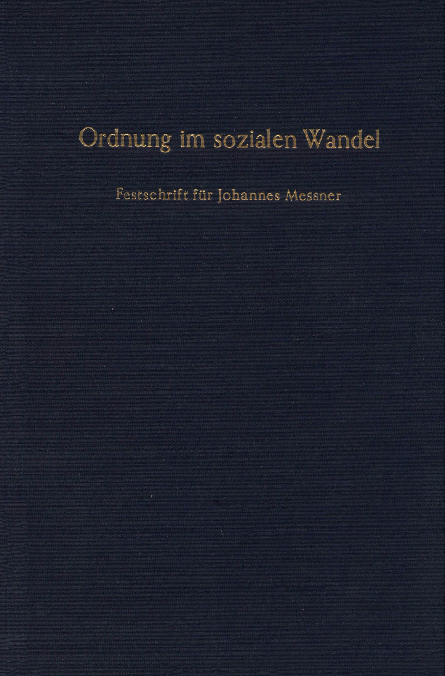 Ordnung im sozialen Wandel