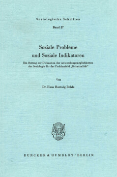 Soziale Probleme und Soziale Indikatoren Soziale Probleme und Soziale Indikatoren