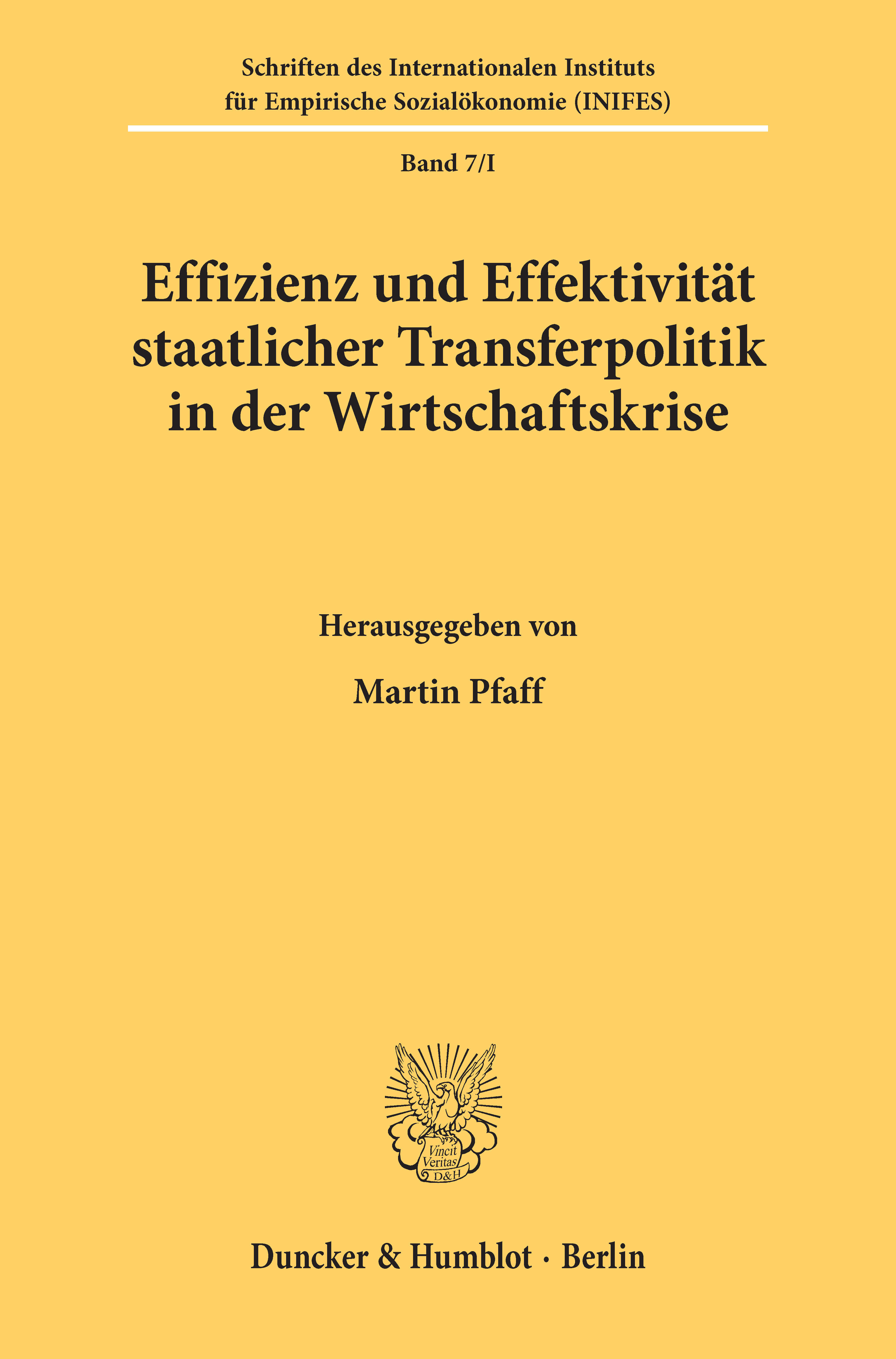 Effizienz und Effektivität staatlicher Transferpolitik in der Wirtschaftskrise