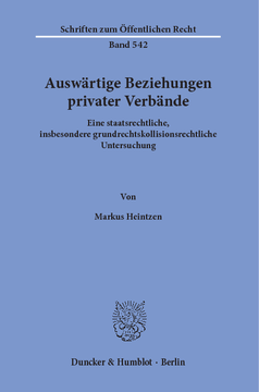 Auswärtige Beziehungen privater Verbände Auswärtige Beziehungen privater Verbände