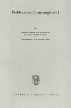 Probleme des Finanzausgleichs I Probleme des Finanzausgleichs I