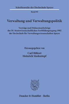 Verwaltung und Verwaltungspolitik Verwaltung und Verwaltungspolitik