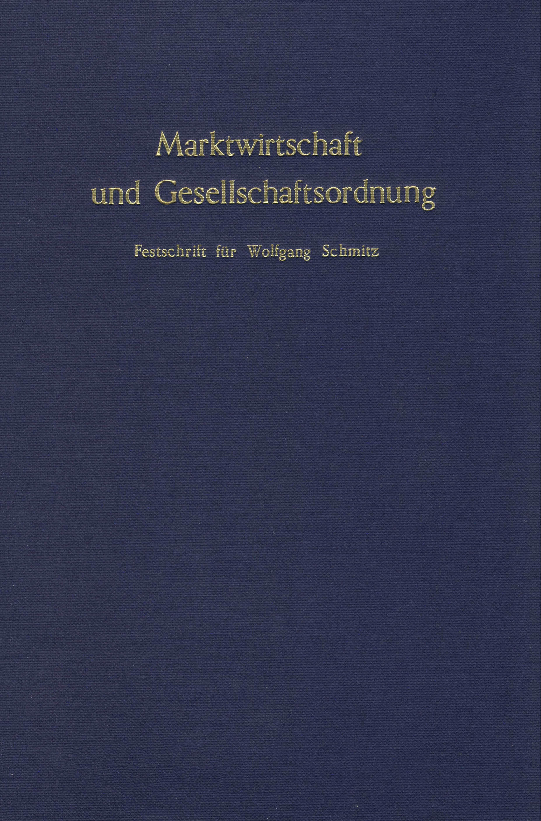 Marktwirtschaft und Gesellschaftsordnung
