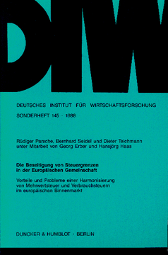 Die Beseitigung von Steuergrenzen in der Europäischen Gemeinschaft Die Beseitigung von Steuergrenzen in der Europäischen Gemeinschaft