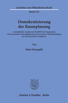 Demokratisierung der Raumplanung Demokratisierung der Raumplanung