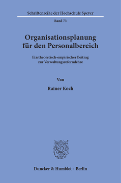 Organisationsplanung für den Personalbereich Organisationsplanung für den Personalbereich
