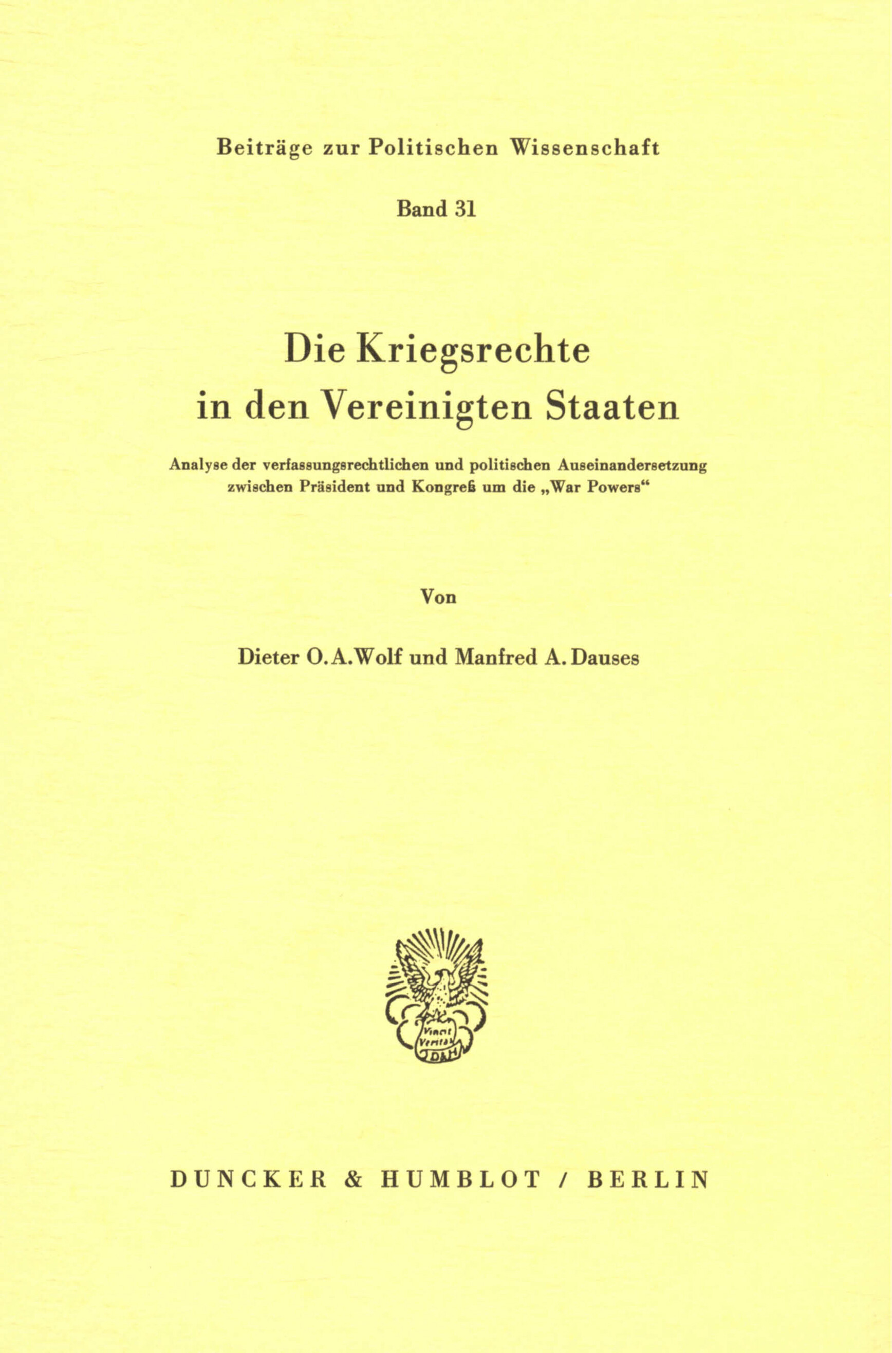 Die Kriegsrechte in den Vereinigten Staaten