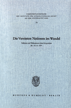 Die Vereinten Nationen im Wandel Die Vereinten Nationen im Wandel