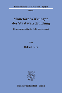 Monetäre Wirkungen der Staatsverschuldung Monetäre Wirkungen der Staatsverschuldung